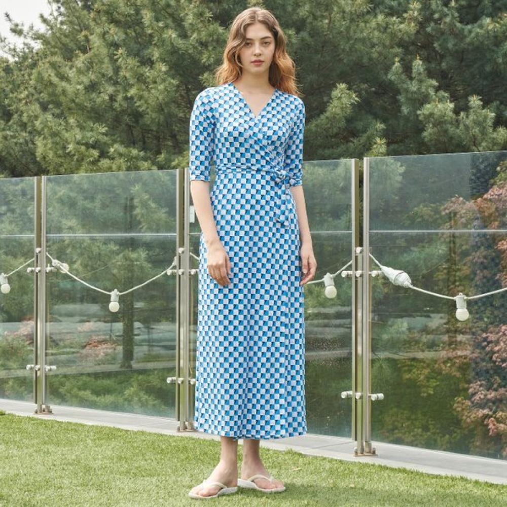 Lipbbam Creola Romona Maxi Long Wrap Dress 3 4 Sleeve Ldm10db01