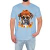 Funny Dog Mens T-Shirt Stylish Boxer Dog Autumn Leaves Cute Gift For Him