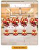Orange Balloon Column Flower Basket Decoration for Events and Venues