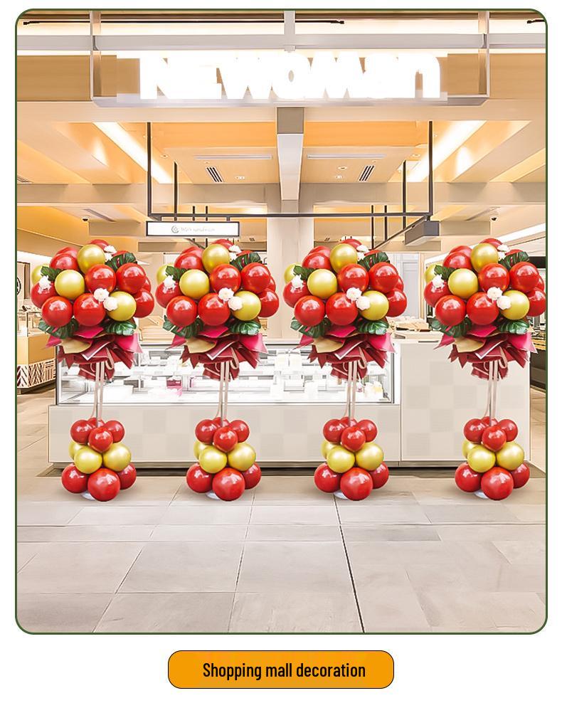 Orange Balloon Column Flower Basket Decoration for Events and Venues