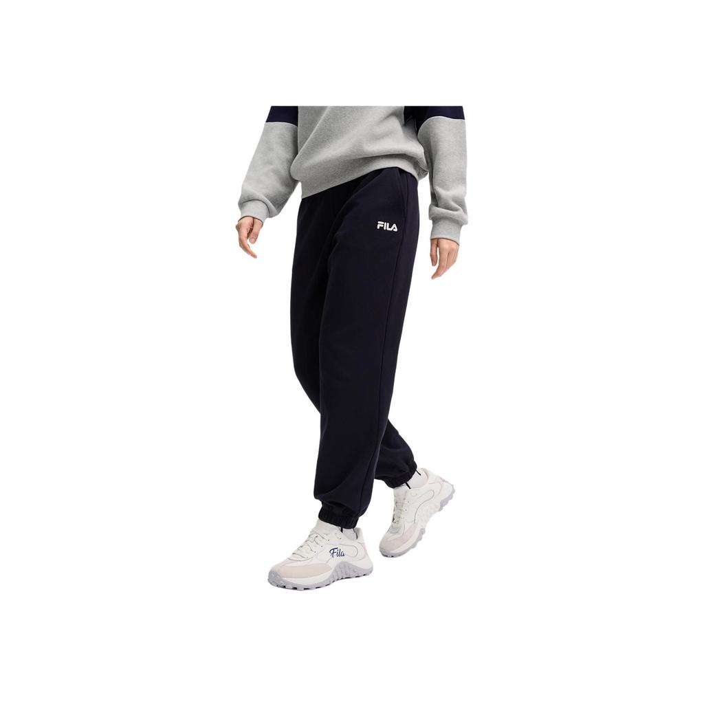 Fila Original Fashion Comfortable Simple Casual Retro Spliced Knitted Sports Pants Women Bottoms Legendary-Blue F11W519603F-NV