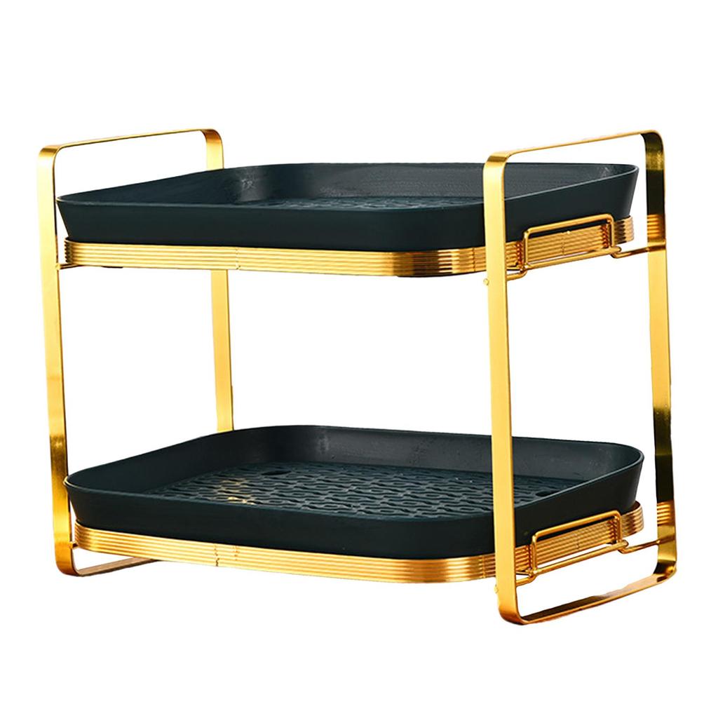Multifunctional Storage Rack Bedroom Shower Caddy Shelf Counter Bathroom Dark Green