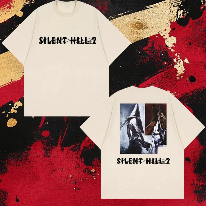 2026 New In Silent Hill 2 Pyramid Head Horror Game Print T Shirts Men Women Gothic Vintage Punk Tops Unisex Short Sleeve T-shirt