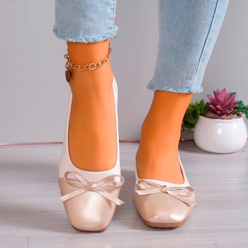 Fashion 2025 High Quality Slip On Women's Flats Outdoor Mixed Colors Bow Tie Soft Bottom Flats Hot Sale Plus Size Casual Walking Shoes