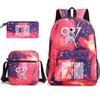 Large Capacity Schoolbag with Shoulder Strap; Student Three-piece Pencil Case Set