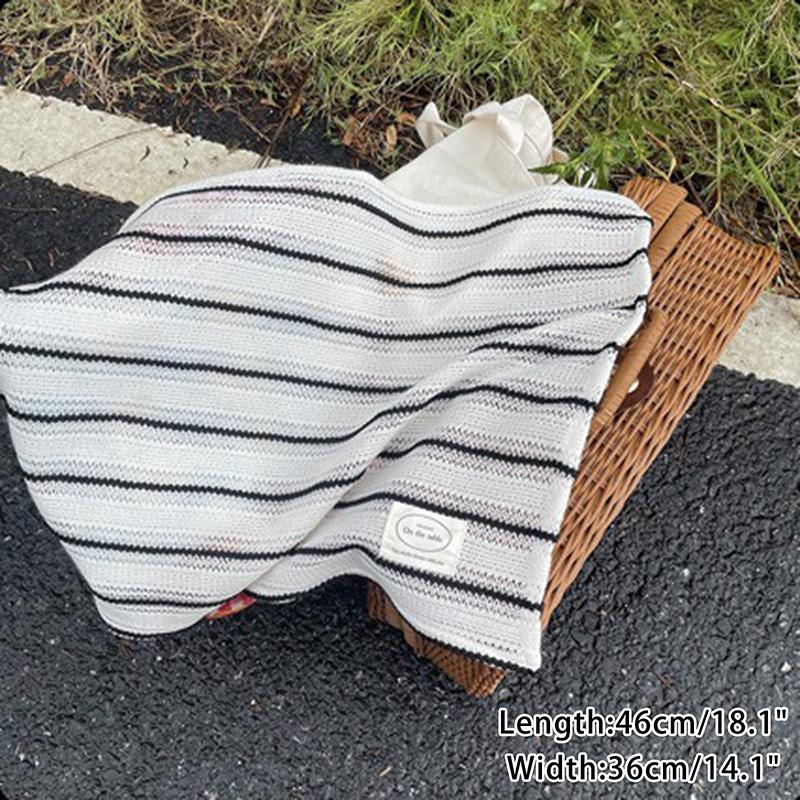 Simple Black White Striped Tablecloth Placemat Dining Table Mat Coaster Food Posing Background Cloth Home Decoration Accessories