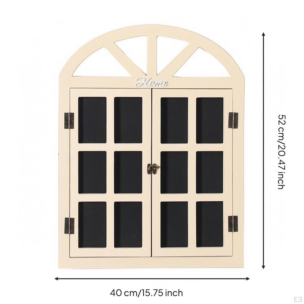Arched Window Frame with Chalkboard Rustic Shutters Vintage