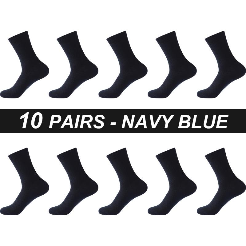 High Quality 10 Pairs Men Bamboo Fiber Socks Breathable Compression Long Sock Business Casual Male Large Size 38-45