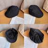 Artistic Color Solid Style Newsboy Hat Short Brim Washed Denim Daily Fashion
