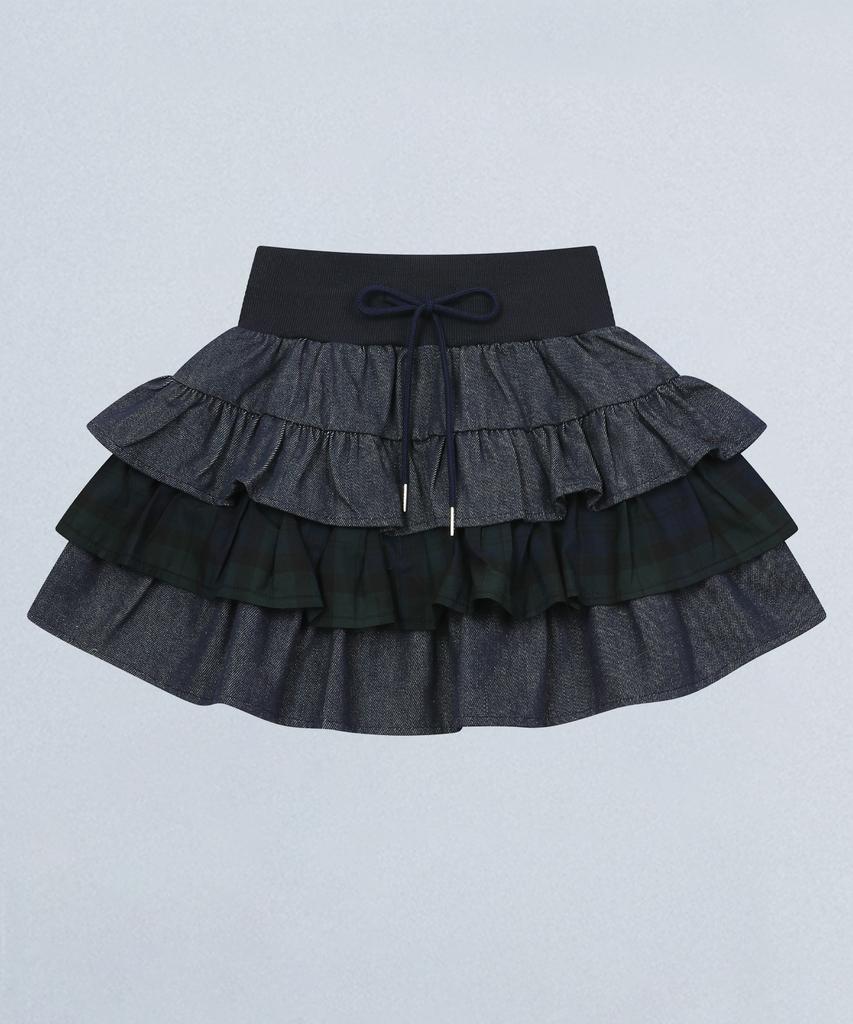 Chance Chance Layered Ruffle Skirt(Denim)