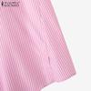 ZANZEA Women Casual Round Neck Summer Sleeveless Stripe Tank Tops