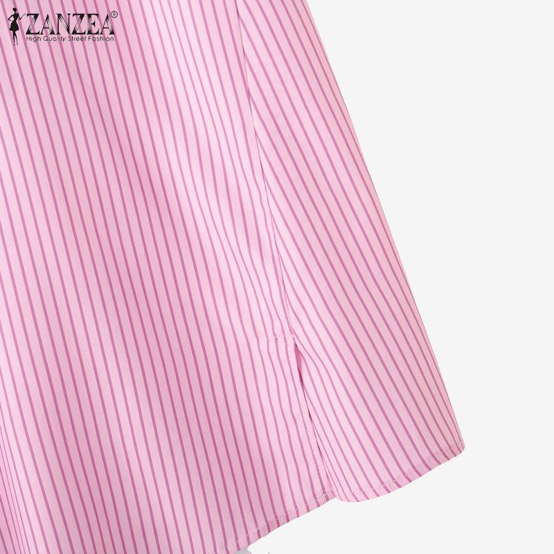 ZANZEA Women Casual Round Neck Summer Sleeveless Stripe Tank Tops