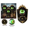 Portable Halloween Doorbell Halloween Prop Spooky Halloween Skull Doorbell with Skeleton Head Light-up Eyes Pop Out Snake