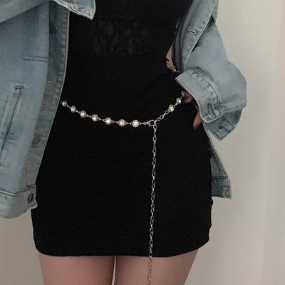 Metall Chatelaine Haute Couture Sommerkleid Mit Modischem Ins Style Dekorativem Anzug Dünner Gürtel Modekette