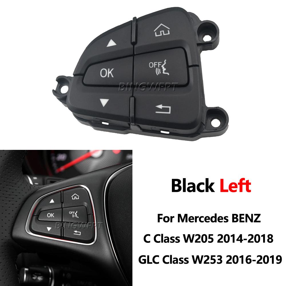 Black Steering Wheel Control Switch Cover Left/Right For BENZ C Class W205 2014-2018 For BENZ GLC Class W253 2016-