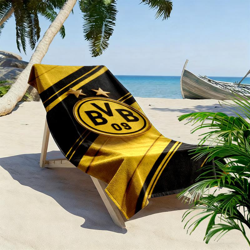 Vibrant BVB Fan Art beach towel Beach towel for vacation photos Outdoor camping Outdoor pool towel Absorbent bath towel swim