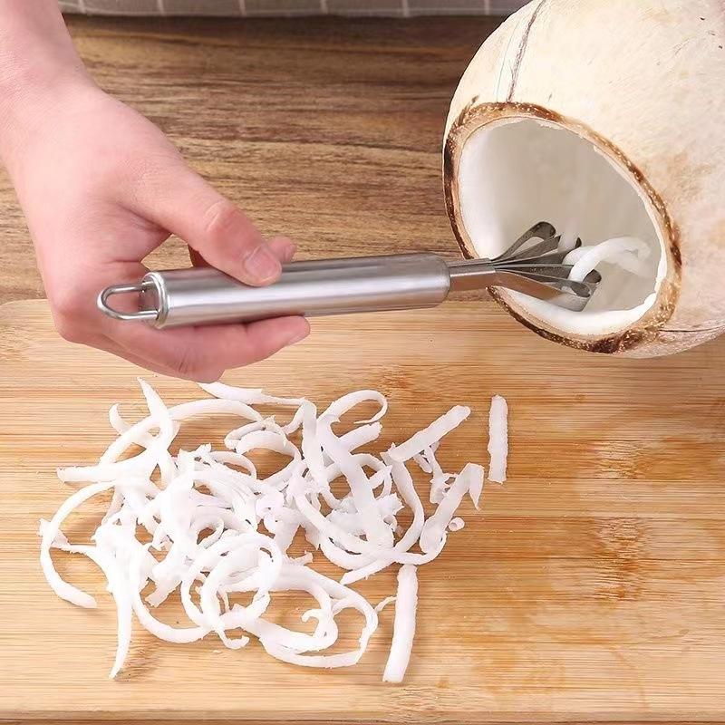 Steel Stainless Coconut Meat Slicer Household Coconut Grater Fish Scale Planed Vegetable Fish Scale Scraper Kitchen Supplies