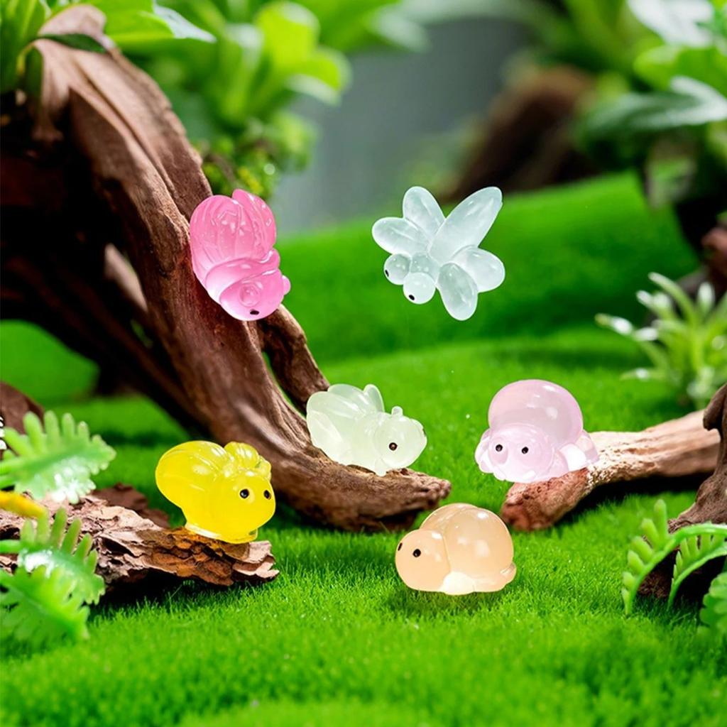 Non-Toxic 10/20Pcs Glow In Dark Insect Figurines Luminous Resin Animals For Fairy Garden Home Decor Gift