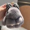 Bunny Pendant Keychain with Tin Box Rabbit Shape Fur Keychain Fluffy Bag Car Charm Key Ring Jewelry For Car Bags Backpacks Gift