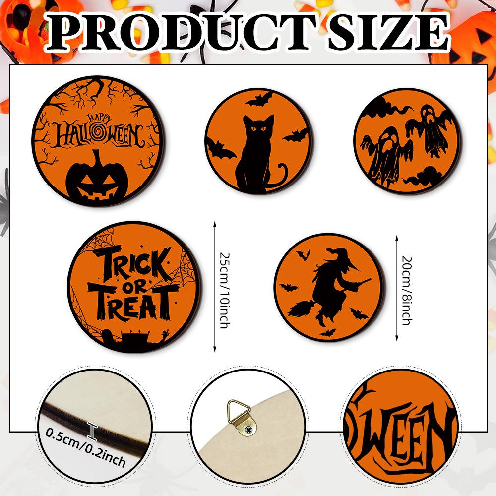 Halloween Wood Wall Hanging Welcome Door Hanging Door Number Wall Decoration Wall Decoration Round