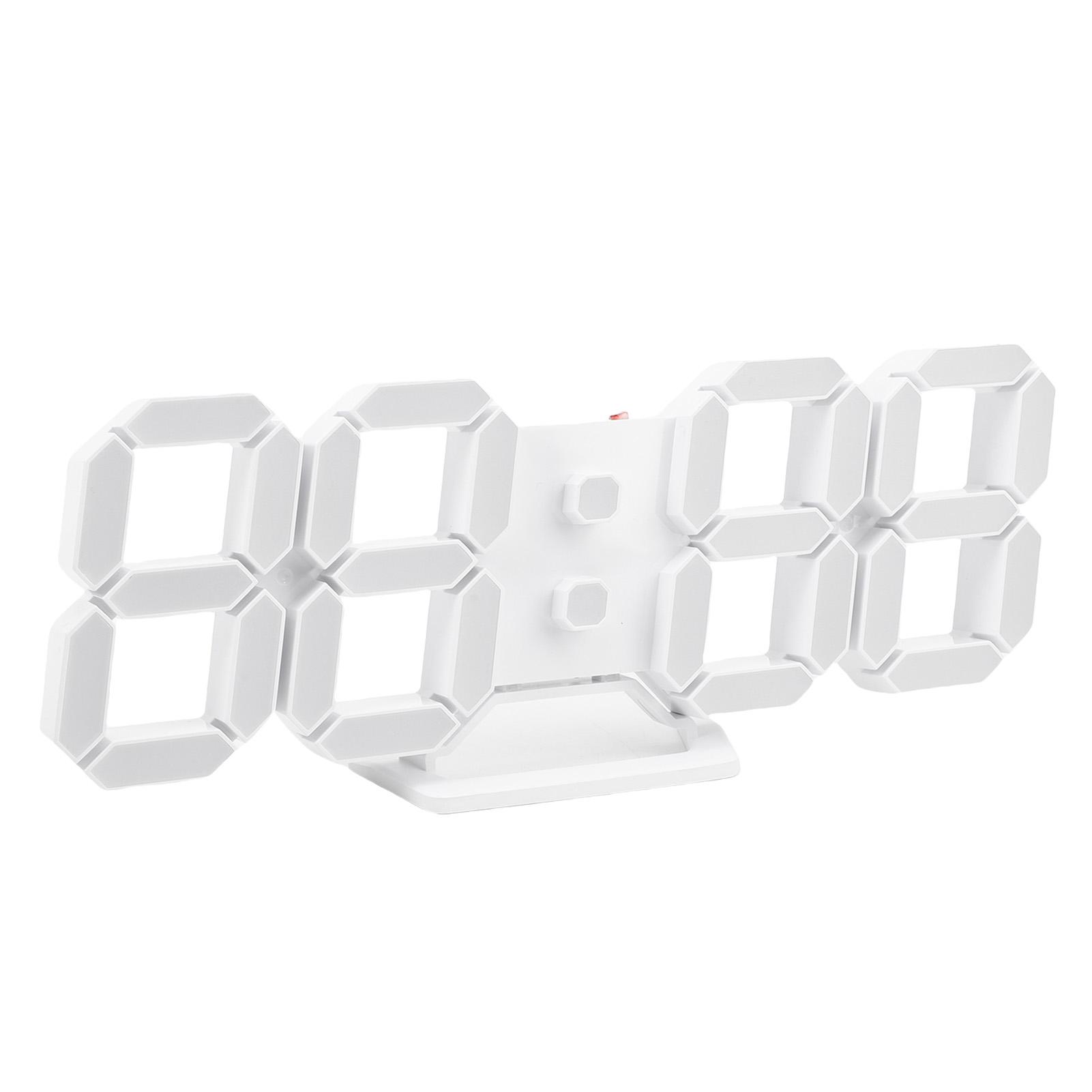 

Led Digital Alarm, 3D Wall Clock Desk Auto Dimming 12Celsius24 Hour Date Temperature Home Decor Remote Control Silent Snooze USB Nightlight Bedroom L