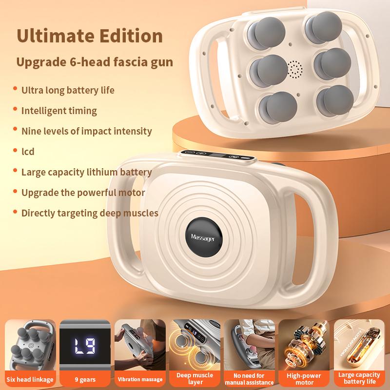 High Frequency Massage Gun Electric Massager Muscle Relaxation With 8 Heads For Body Fitness Fascia Gun