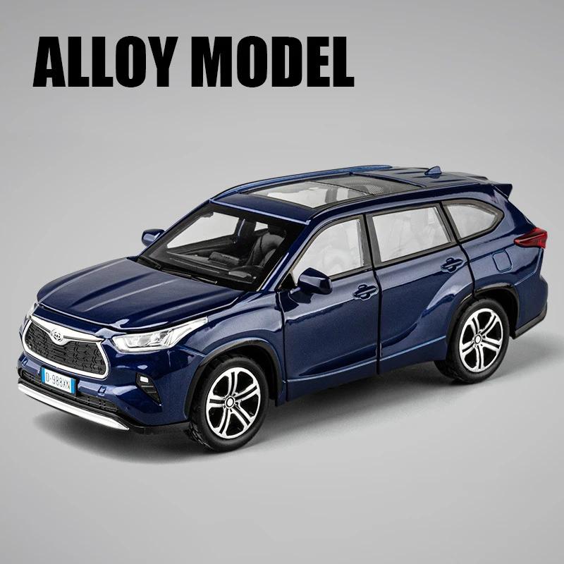 

1:32 Toyota Highlander 2023 SUV Alloy Die Cast Toy Car Model Sound and Light Pull Back Children s Toy Collectibles Birthday Gift синий