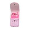 Beauty Tools 4-Piece Set: Stainless Steel Eyelash Curler, Eyebrow Tweezers, Scissors & Leather Case