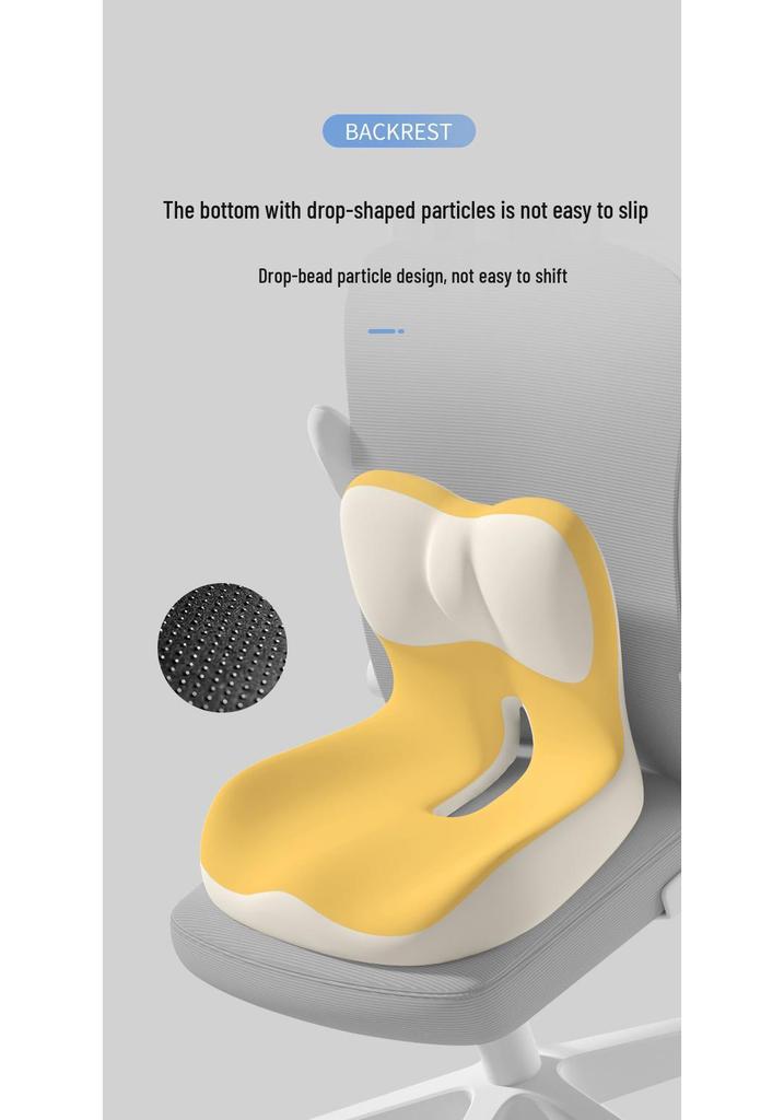 Ergonomic Seat Cushion with Lumbar Support and Memory Foam for Waist and Back Comfort