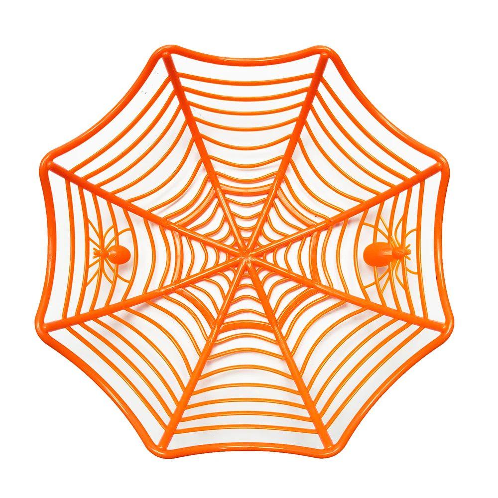 Halloween Candy Basket Spider Web Design Snacks Fruits Bowl Biscuit Packaging Basket Decoration Halloween Party Supplies