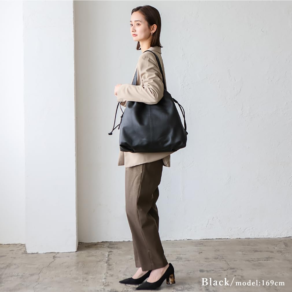 VITAFELICE Genuine Leather Tote Bag Women's One-Handle (sib-20060n) (Black)