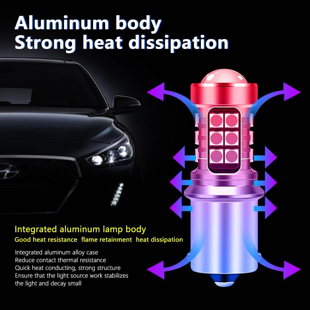 High-Power Red LED Brake Lights with Aluminum Body - 27 LED Chips for Maximum Road Safety & IP65 Waterproof