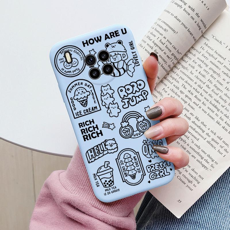 Flowers Funda For Honor 50 Lite Capa Phone Case Soft Silicone Leopard Print Cute Cat Bear Back Cover Shockproof For Honor 90 200