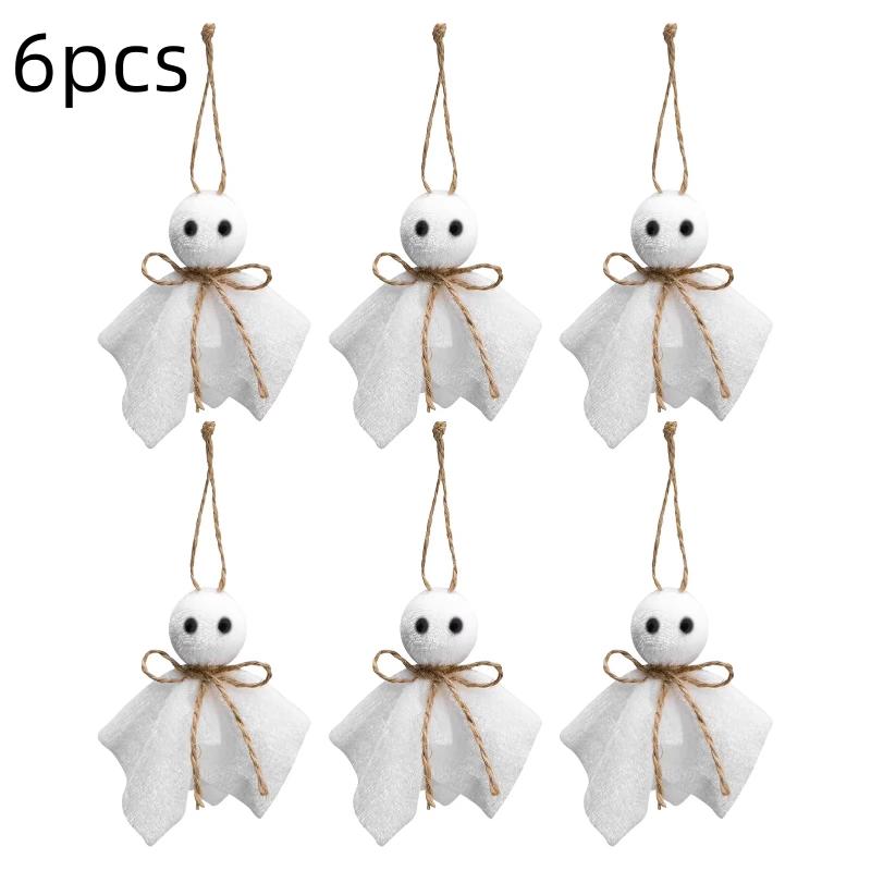 Halloween Ghost Hanging Pendant 1/6/12Pcs Portable Ornament for Travel Halloween Party Home Decoration