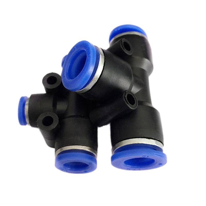 10/20 Pcs 6mm Tee Union Connectors Push In Pipe Fitting Quick Connector 3 Way T T Type PVC  Air Line Quick Fittings Joint