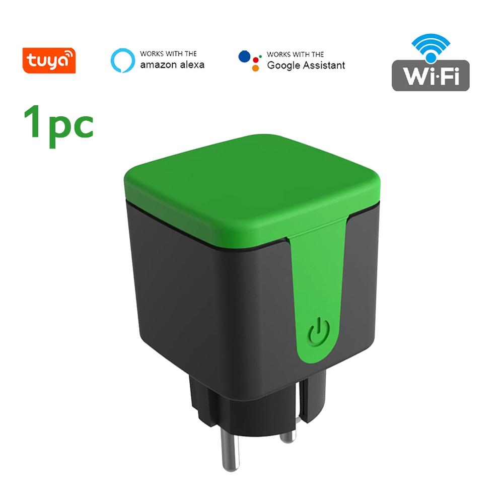 Tuya Smart WiFi Plug 16A Outdoor Waterproof Plug Adaptor Power Energy Monitor Socket Compatible With Alexa Google Home