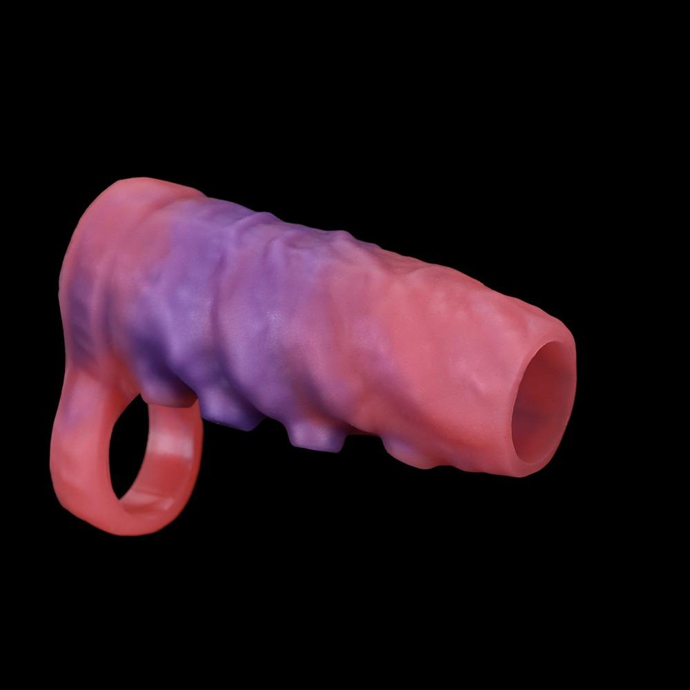 Hohler Silikon-Penis-Sleeve für Männer, Weicher Dehnbarer Tragbarer Penis-Verlängerer, Offenes Design Vergrößerungs-Sleeve Erwachsenenspielzeug