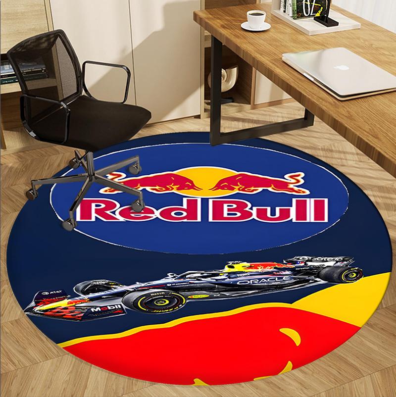 Red Bull Racing Muster Runder Teppich, Innen-/Außenmatte, für Picknick, Spielzimmer, Schlafzimmer, Büro, Wohnzimmer, Heimdeko Teppich, Geburtstagsgeschenk