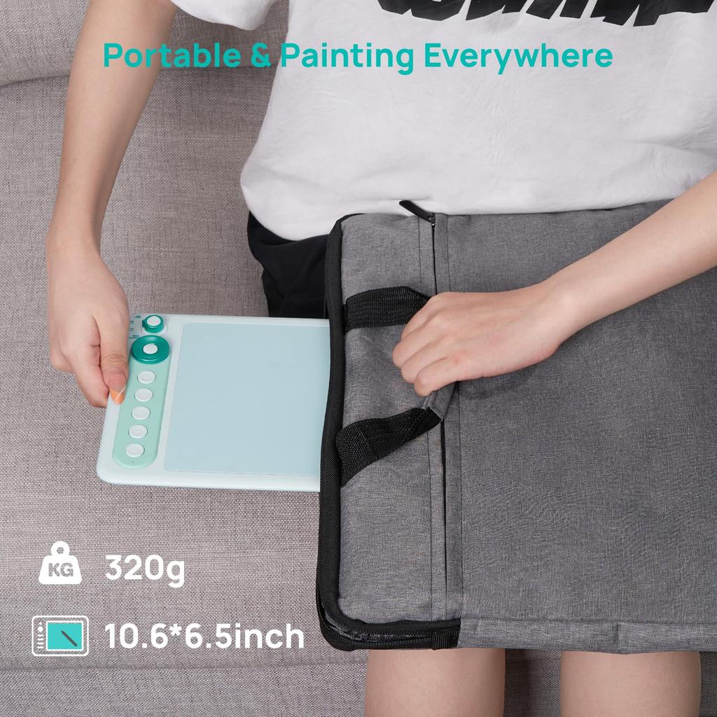 Parblo Pen Intangbo X7 Digital Graphics Tablet with Mode Switch 6 Customized and Upgraded Hard Inch Drawing Compatible with and Chrome Tablet, Button,