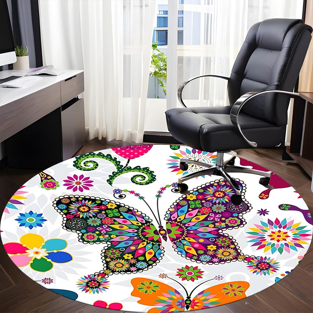 

1pc Butterfly Mandala Chair Carpet for Office Non-Slip, Rug for Office, Room, Good Gift for Family or Friends, yy251226142 80cm by 80cm