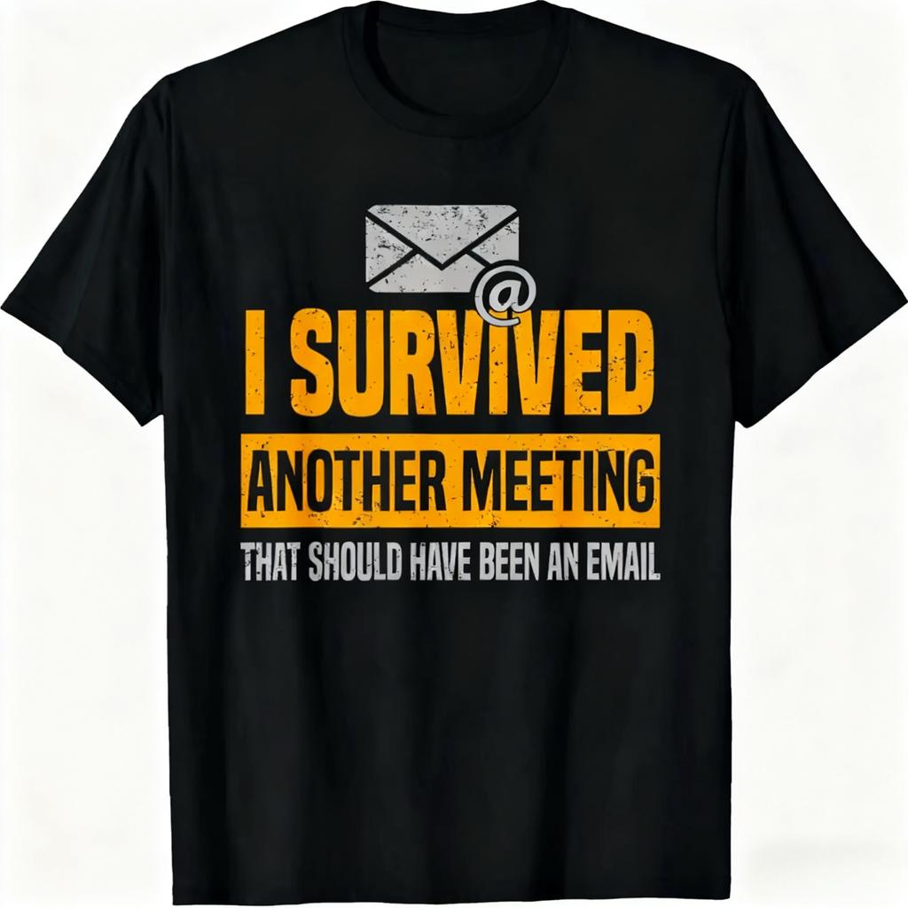 Ik Heb Weer Een Vergadering Overleefd Die Een E-mail Had Kunnen Zijn T-shirts Humor Streetwear T-shirt Korte Mouw Unisex Losse Kleding