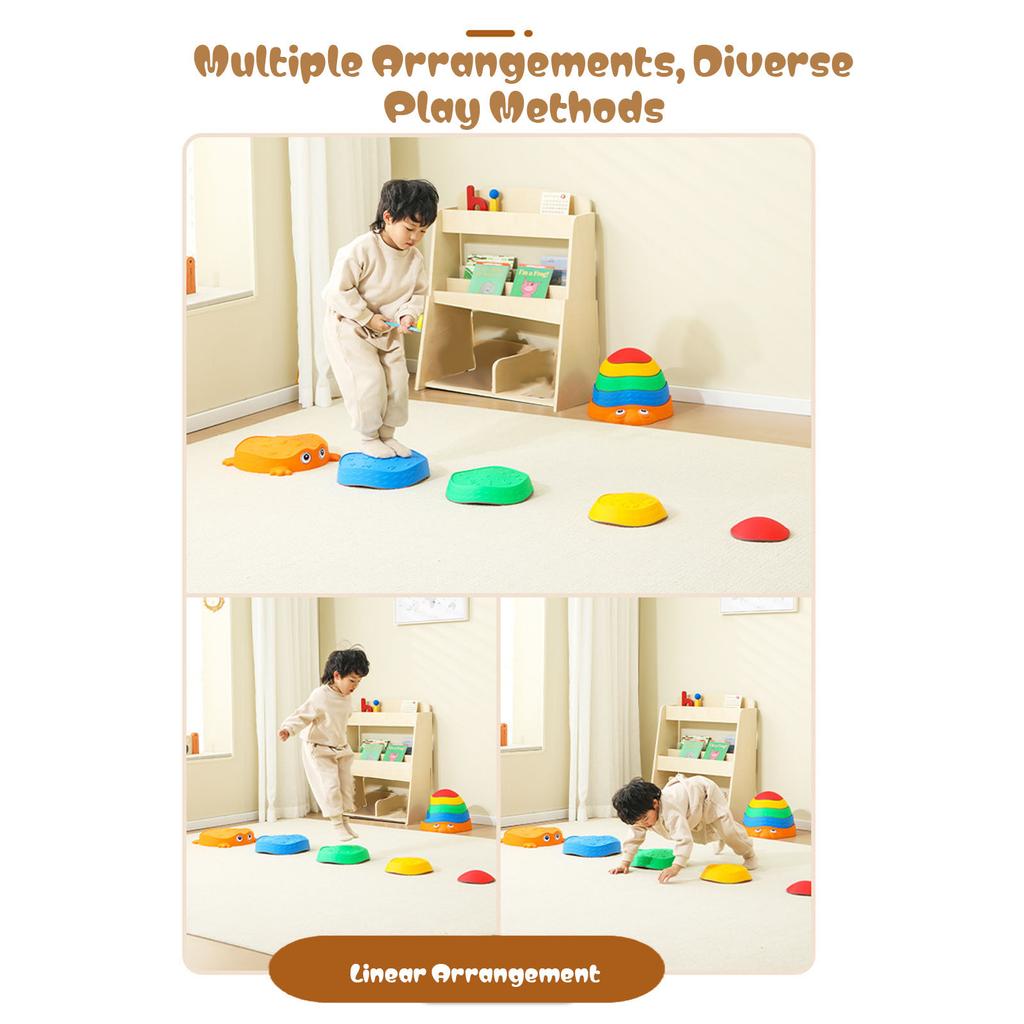 Stepping Stones for Kids Colorful Non Slip River Balancing Stepping Stones Educational Early Learning Toys