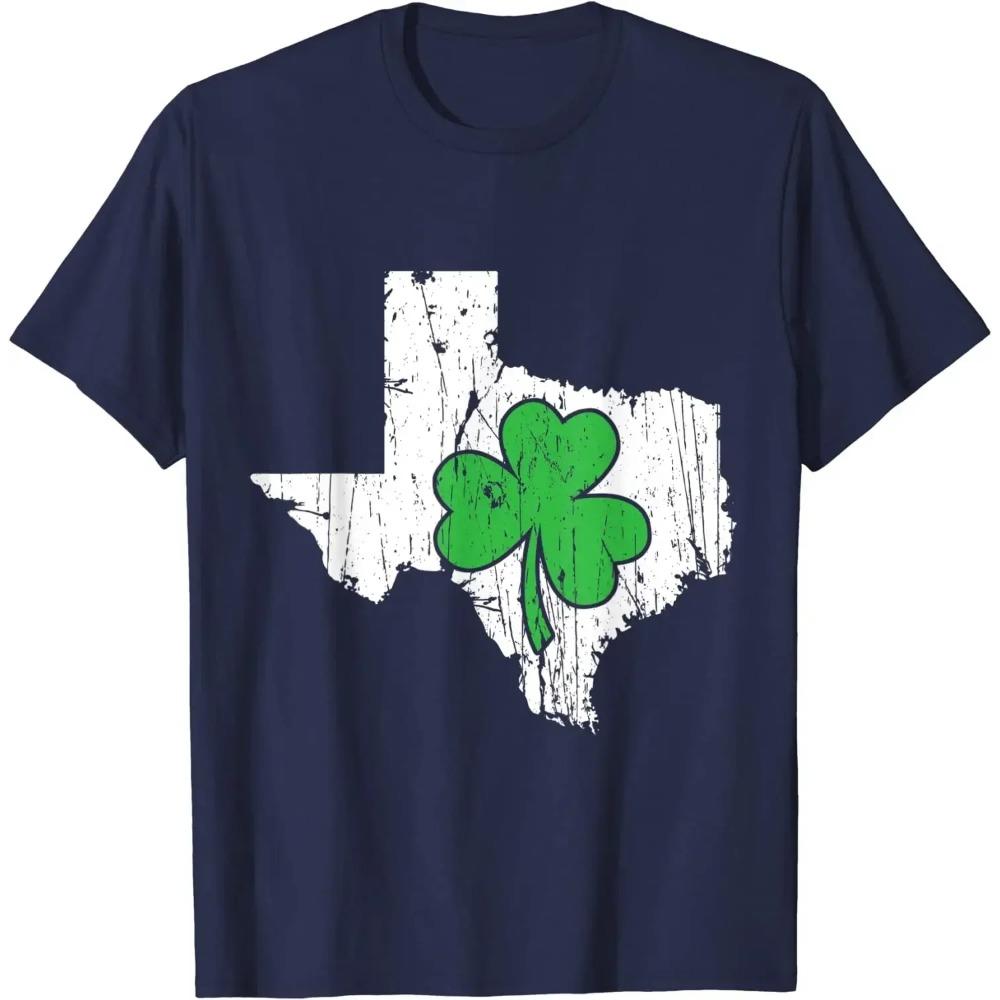 

Техас Стейт Стрит. День Патрика Техас Зеленый трилистник Футболка Графические футболки Мужская одежда Футболка большого размера Хлопок Четыре сезона XXXXXL небесно-голубой