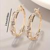 Unisex Rhinestone Large Circle Hoop Earrings with Sparkling Embellishments