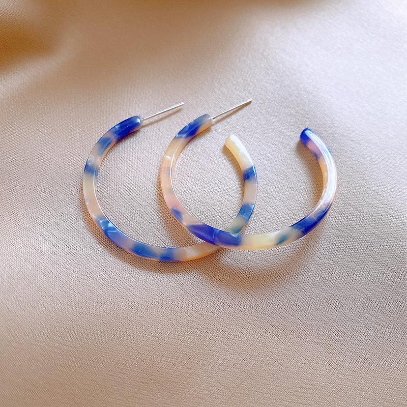 Retro Hong Kong style acetic acid C-shaped earrings stud earrings temperament earrings simple earrings women