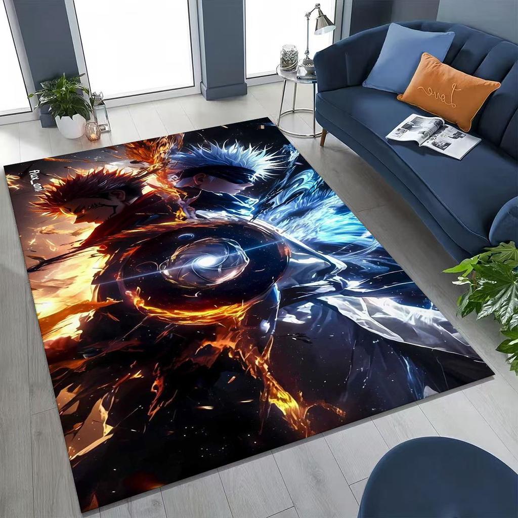 Anime Jujutsu Kaisen Yuji Satoru Kreskówkowy Dywanik do Sypialni Salonu Sofy Dekoracja Domu Wycieraczka, Duża Mata Podłogowa Antypoślizgowa do Zabawy dla Dzieci