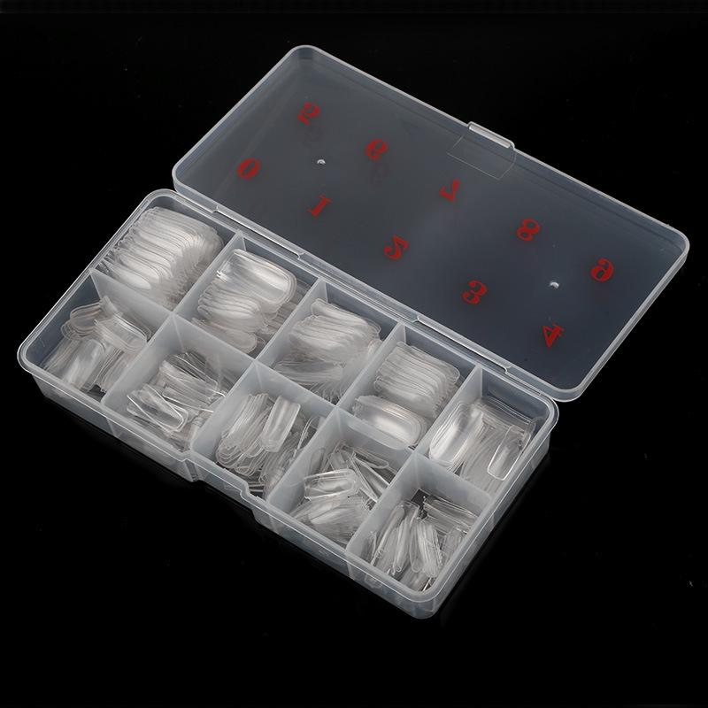 500-Piece Transparent & Natural/French White Nail Tips – Full & Half Cover