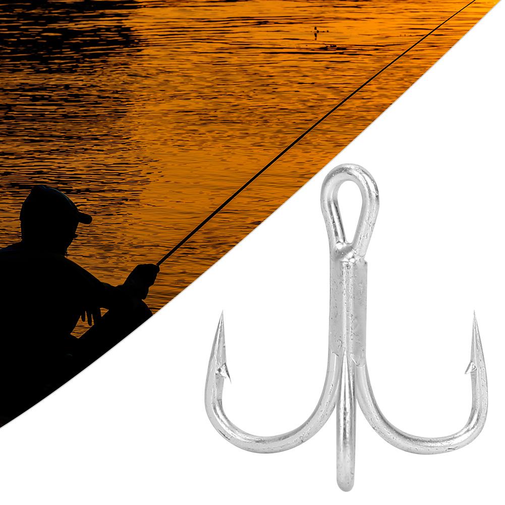 Fishing Hook Sharpened Barbed High Strength Metal Treble Hooks Fishhook (20pcs*6#)