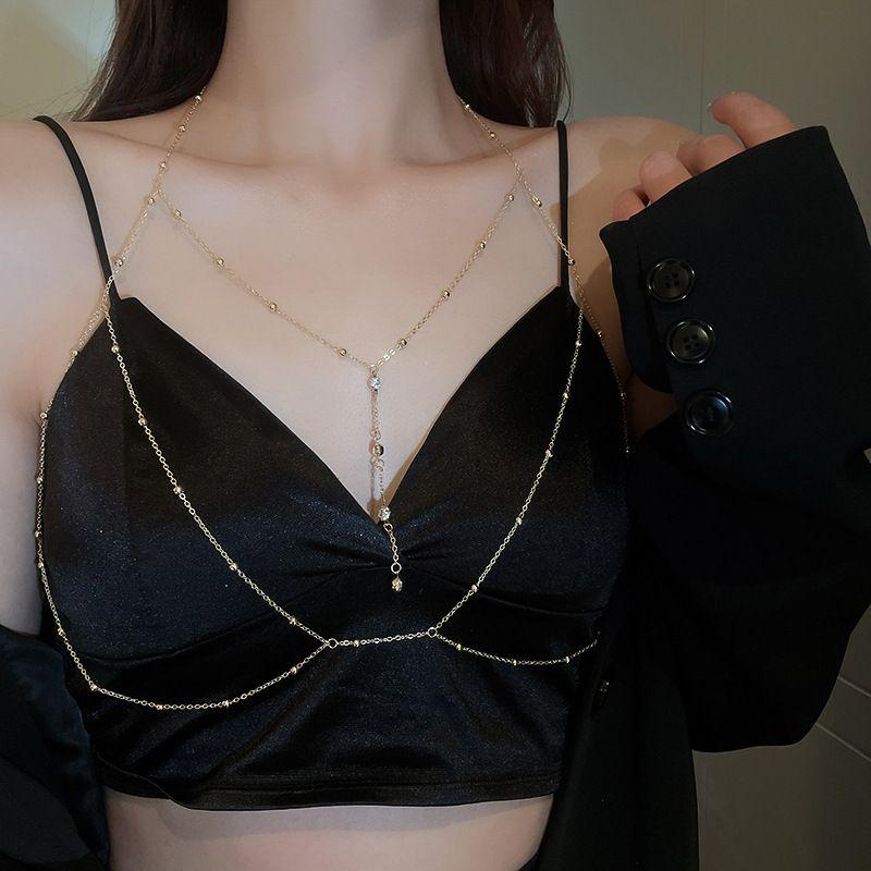 

Chest Necklace Body Chains Women s Sexy Waist Chain Bikini Back Chain Pure Desire Sexy Necklace Accessory Fancy Shoulder Chain Gold chest chain