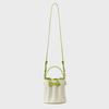Lucky Pleats Canvas Coated Bucket Bag Lime